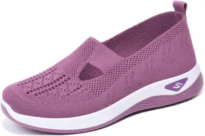 StoneLiquid Women's Comfortable Breathable Knitted Sneakers Orthopedic Walking Arch Support Soft Cut-Out Shoes