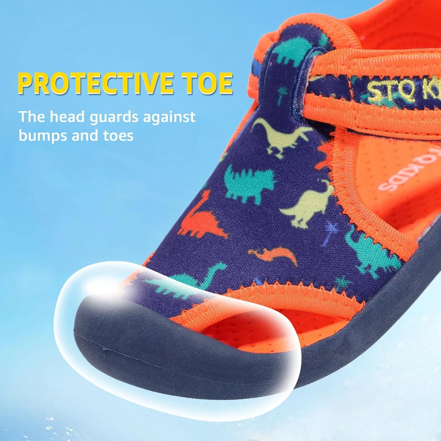 STQ Boys Girls Water Shoes Quick-Dry Slip on Beach Swim Pool Sandals(Toddler/Little Kid)