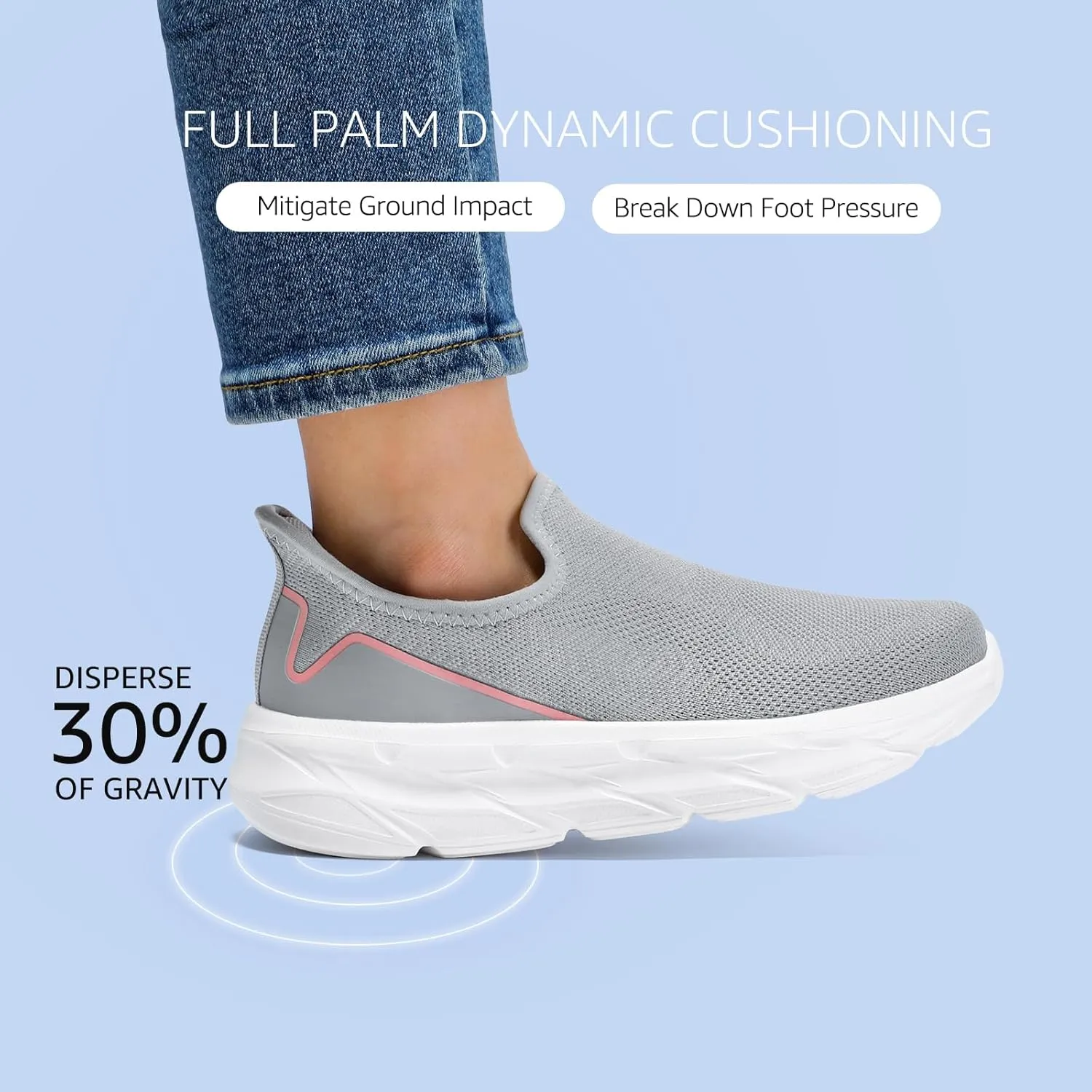 STQ Slip on Walking Shoes Womens Comfortable Tennis Breathable Athletic Gym Workout Slip on Sneakers for Plantar Fasciitis