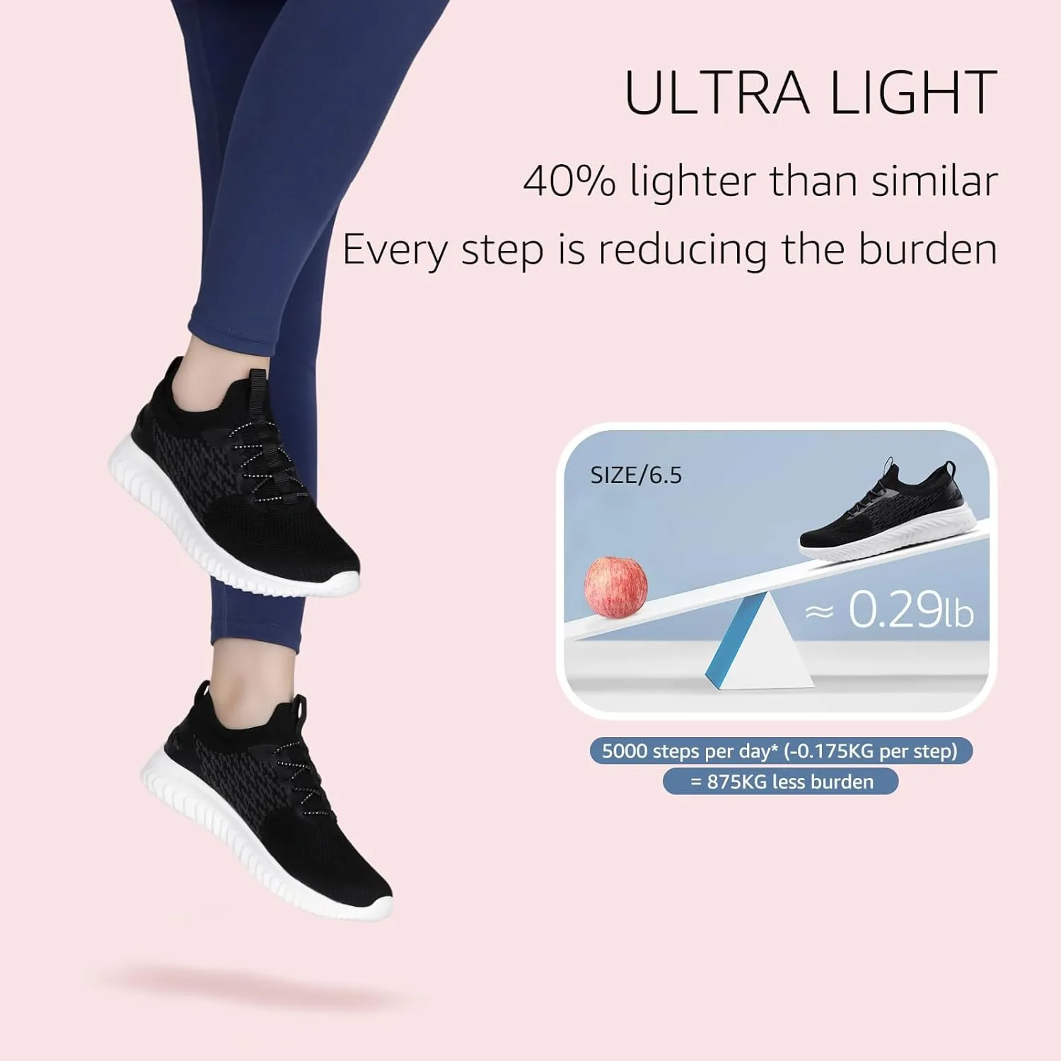 STQ Walking Shoes Women Arch Support Slip on Sneakers with Memory Foam Comfort Lightweight