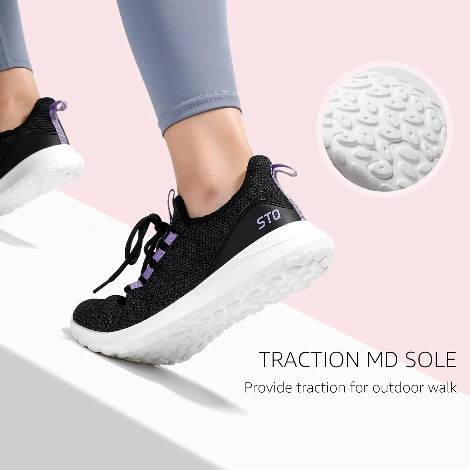 STQ Womens Slip On Sneakers Tennis Walking Orthopedic Shoes Breathable Athletic Gym Workout Cross Training Sneakers