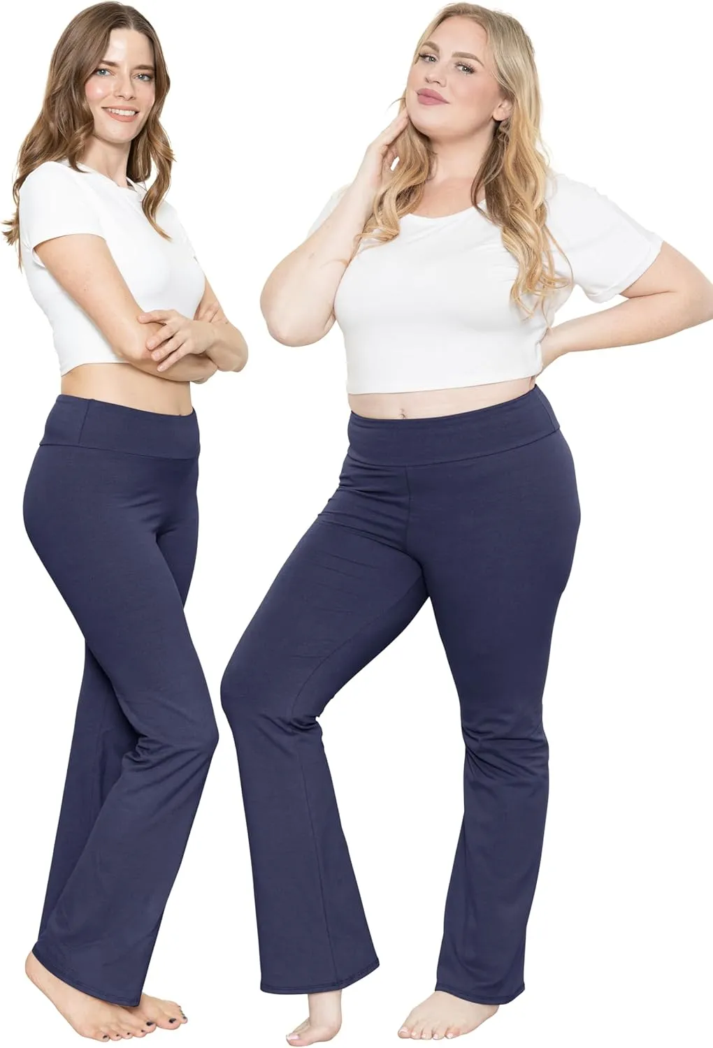 STRETCH IS COMFORT Women Plus Size High Waist Cotton Bootcut Yoga Pants | XL-7X