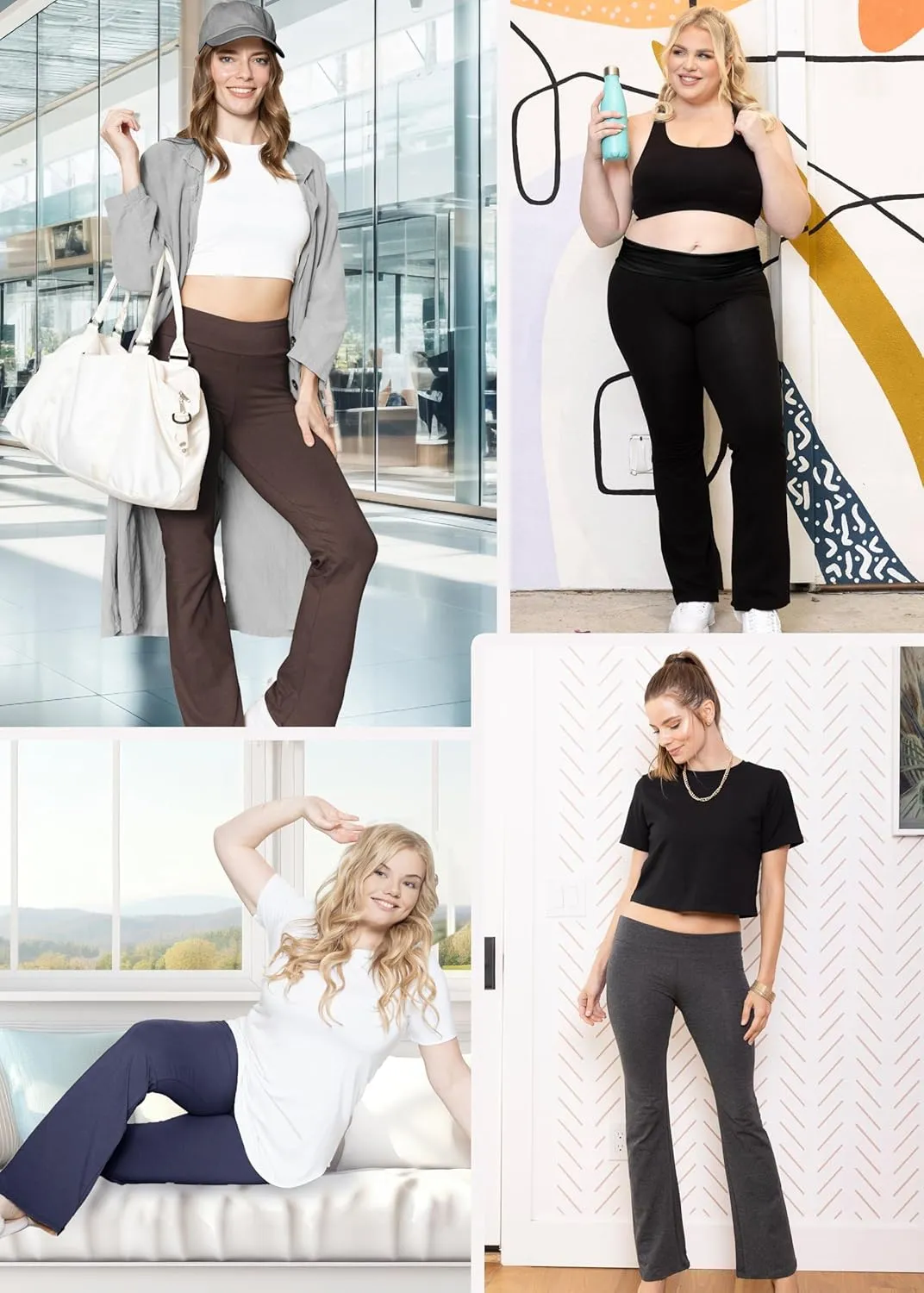 STRETCH IS COMFORT Women Plus Size High Waist Cotton Bootcut Yoga Pants | XL-7X