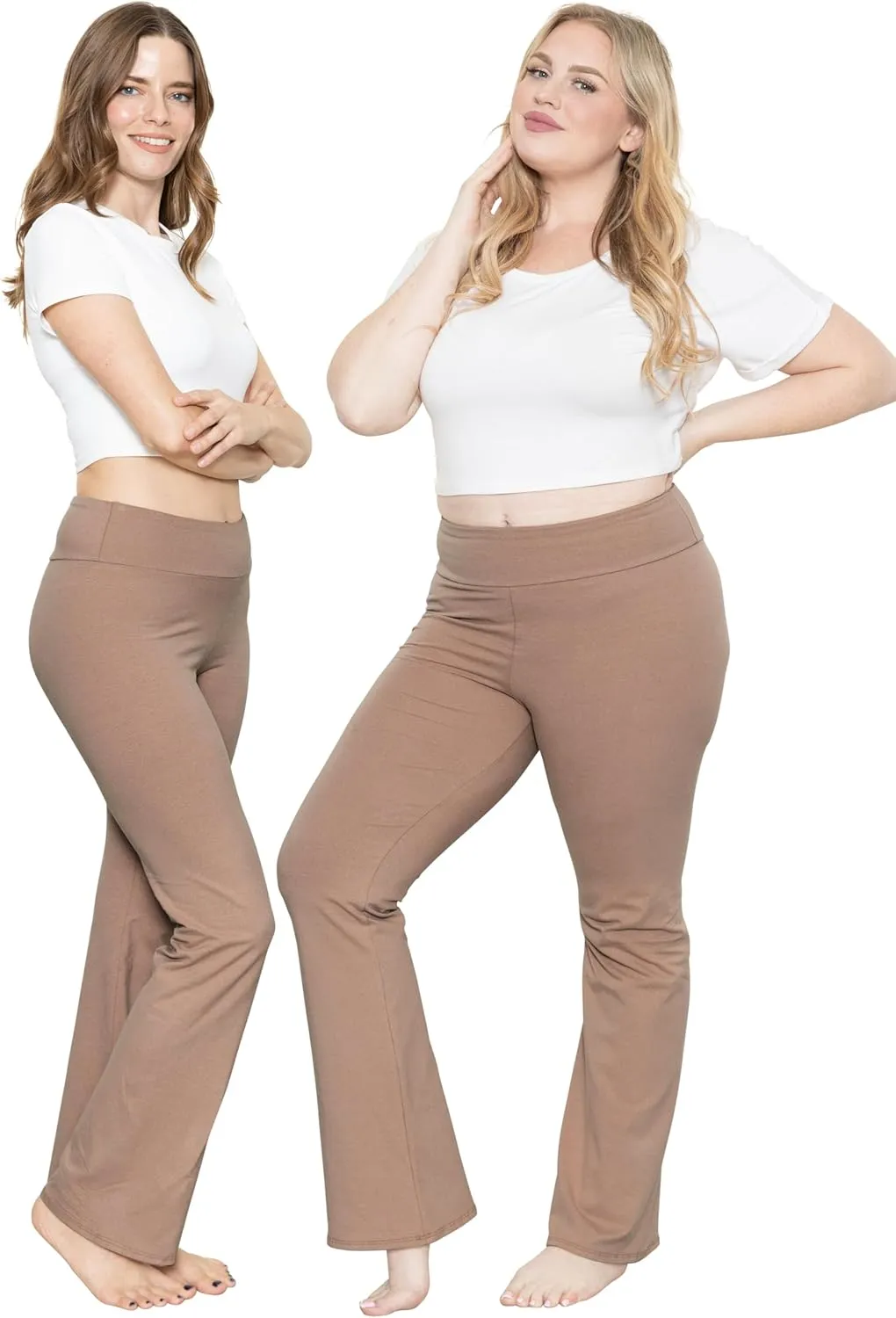 STRETCH IS COMFORT Women Plus Size High Waist Cotton Bootcut Yoga Pants | XL-7X