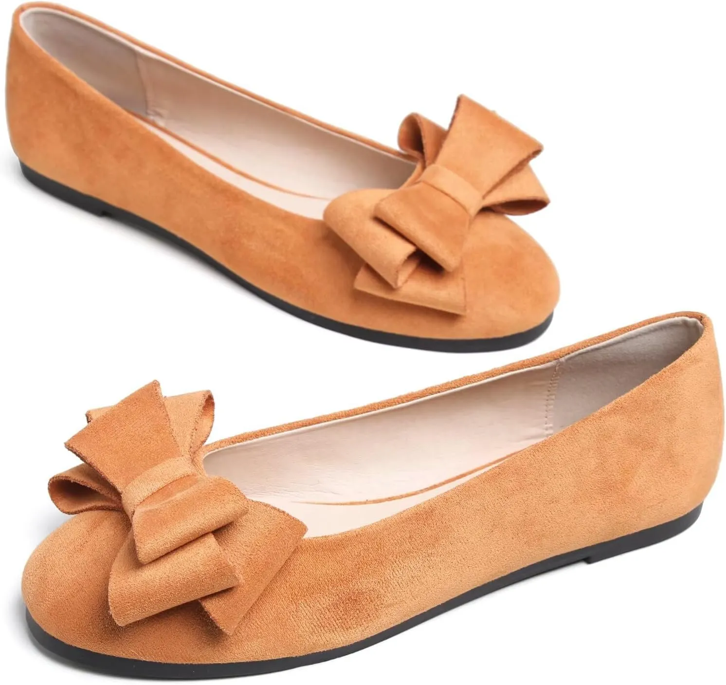 Stunner Women's Dress Flats Cute Round Toe Bowknot Flats Comfortable Ballet Flats Casual Slip On Flat Shoes