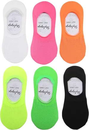 STYLEGAGA Women no show Non Slip liner socks animal floral mesh cotton casual fake socks