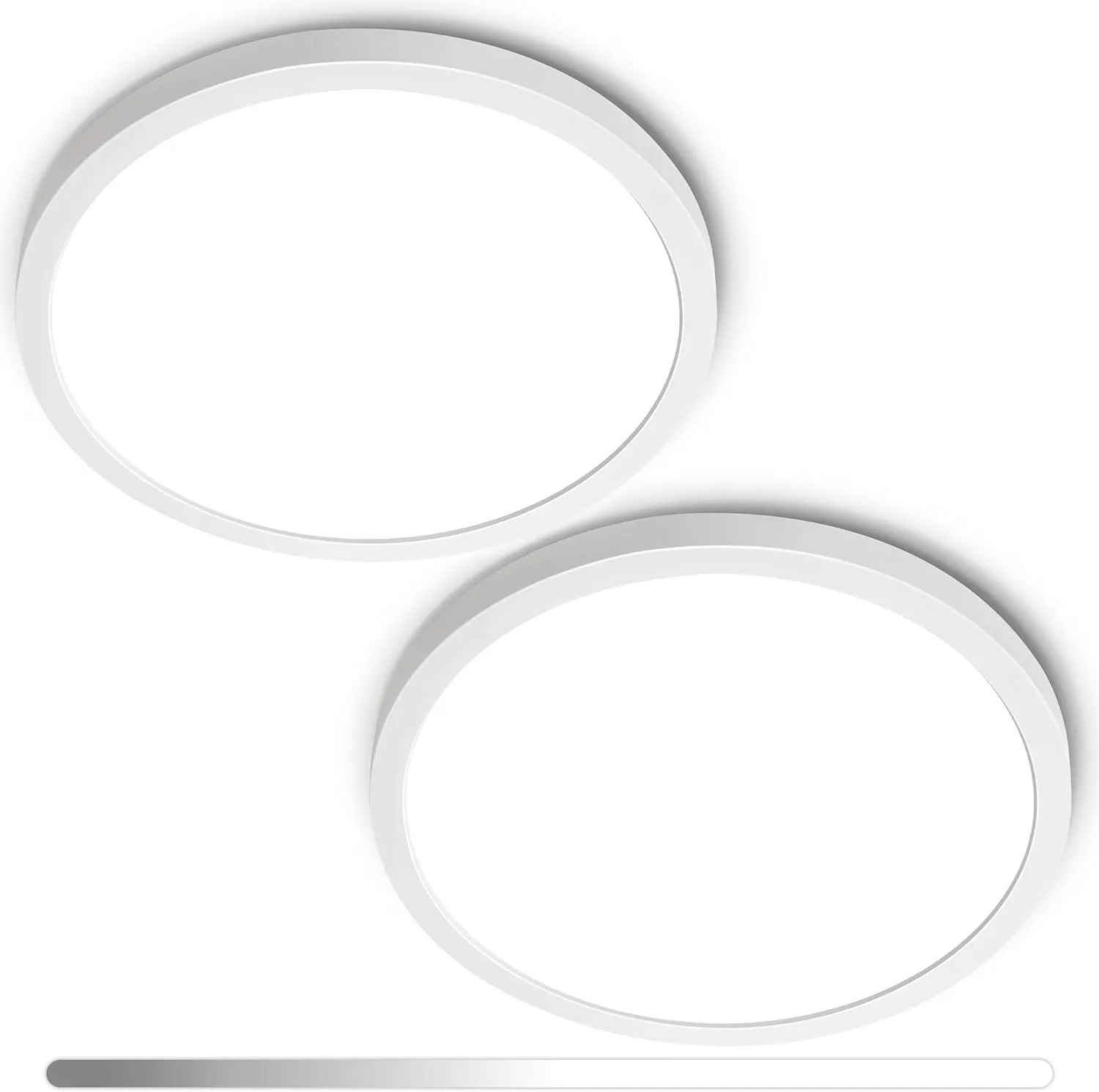 SunRider 2-Pack LED Flush Mount Ceiling Light, 12 Inch 2400LM, 5000K Daylight White, 24W Dimmable Modern Slim Round Flat Lights for Bedroom Hallway