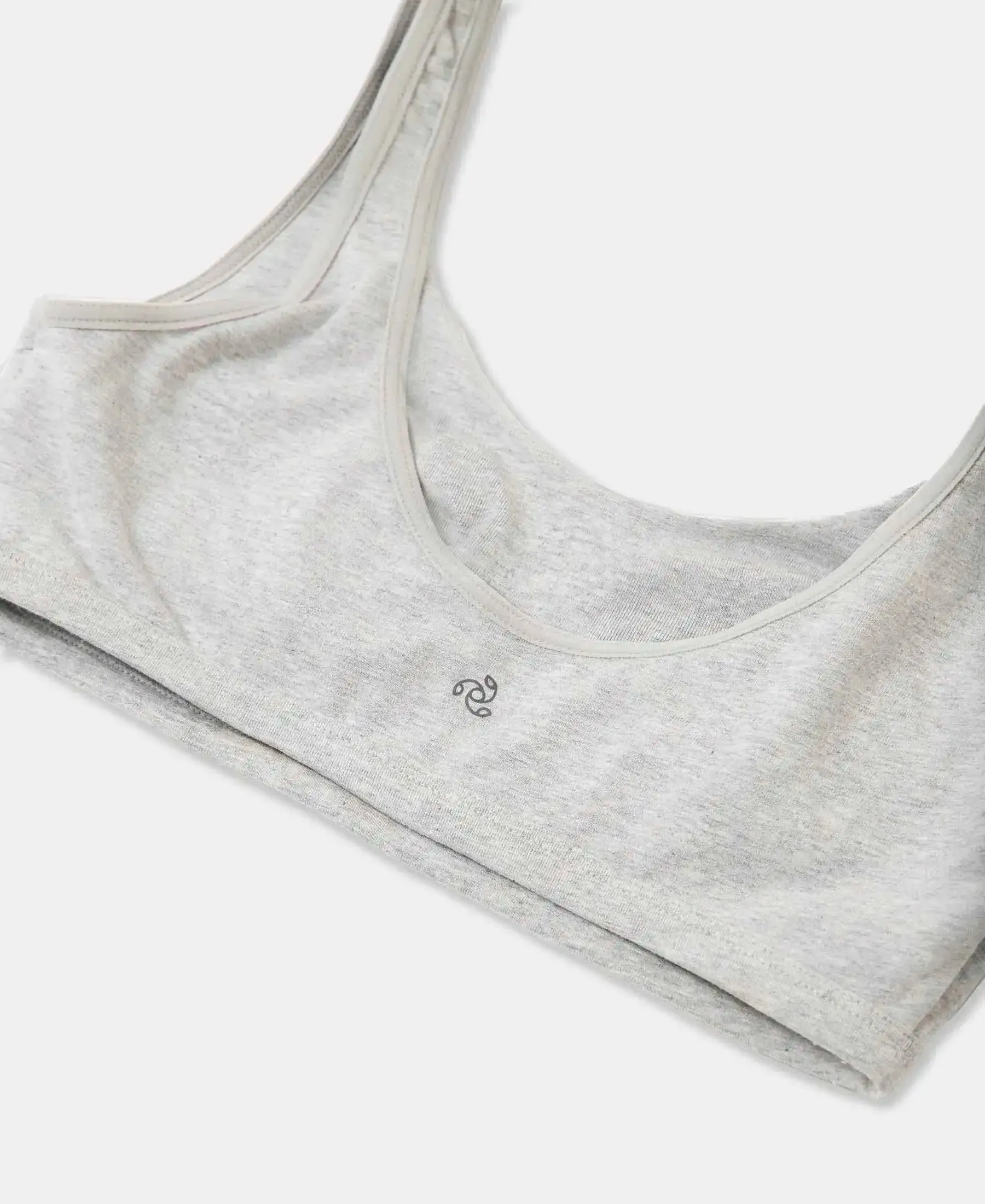 Super Combed Cotton Elastane Stretch Slip On Lounge Bra With StayFresh Treatment - Steel Grey Melange