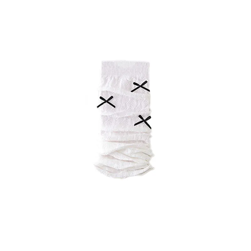 Sweetnana Spring and Summer Ultra Thin Leg Warmers for Women Solid Argyle with Bow Design
