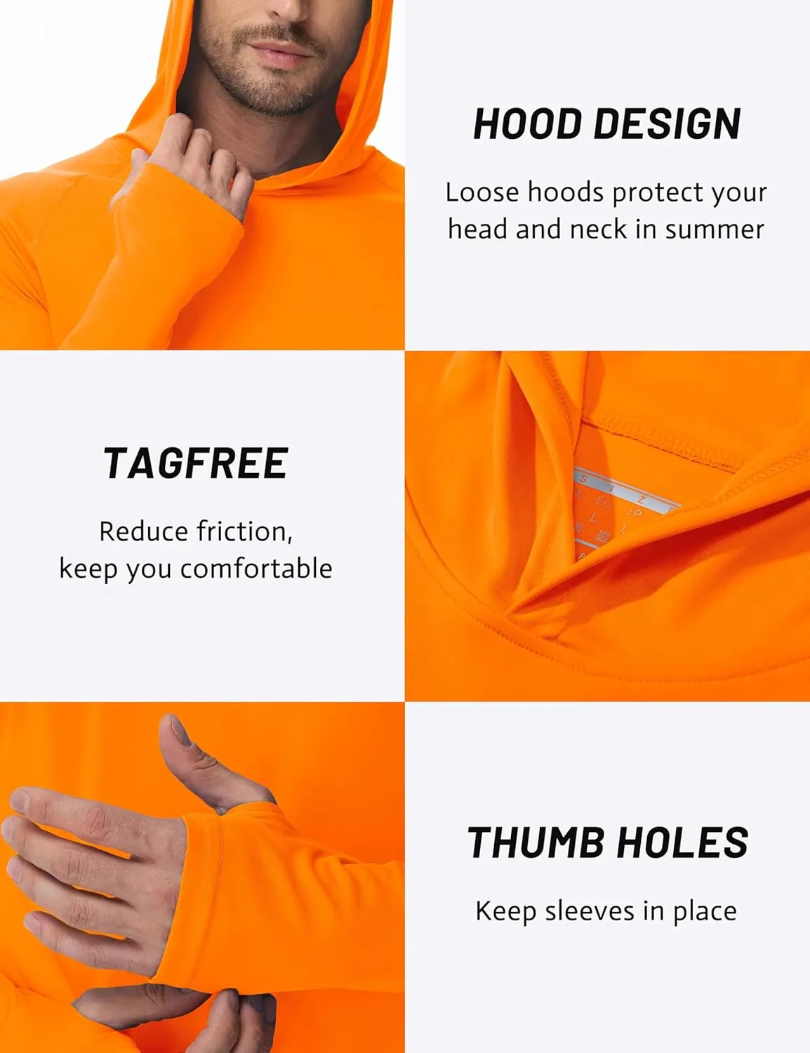 TACVASEN Men’s Sun Protection Shirts UPF 50  Rash Guard for Men Long Sleeve Lightweight SPF UV Hoodie Swimming Hiking
