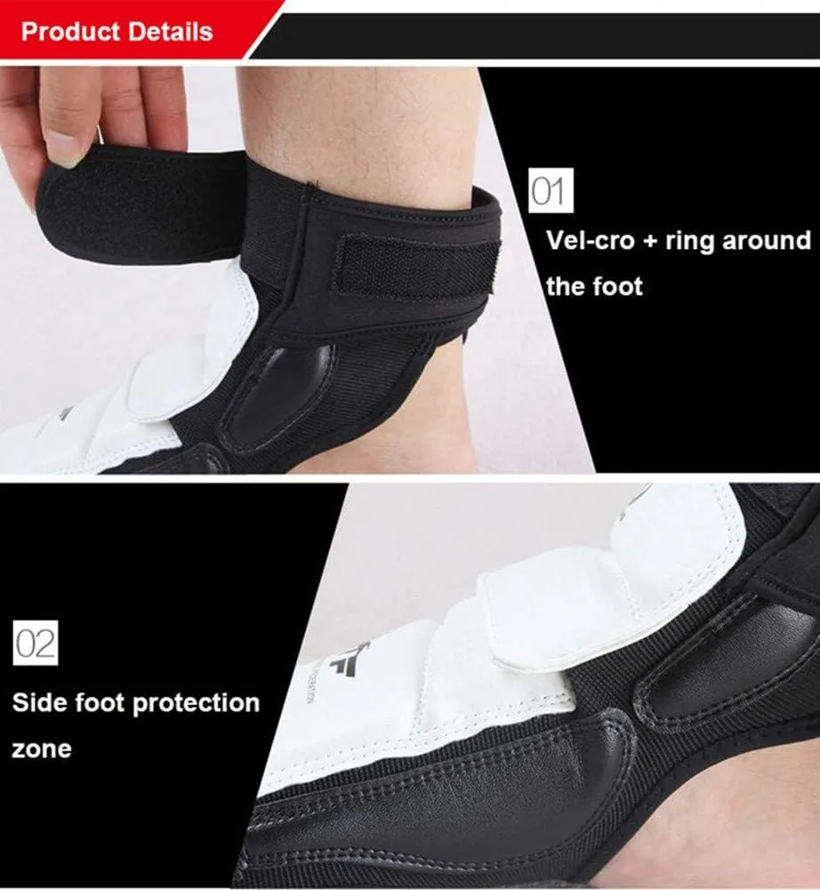 Taekwondo Boxing Foot Protector - Martial Arts Training Sparring Gear - Muay Thai, Kung Fu, Tae Kwon Do - Feet Protector TKD Foot Gear Support for Men, Women, Kids