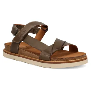 Taos Sideways Olive Leather Sandal (Women's)