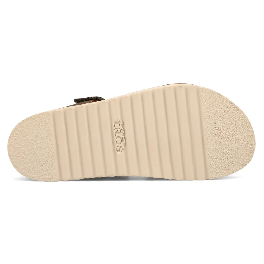 Taos Sideways Olive Leather Sandal (Women's)