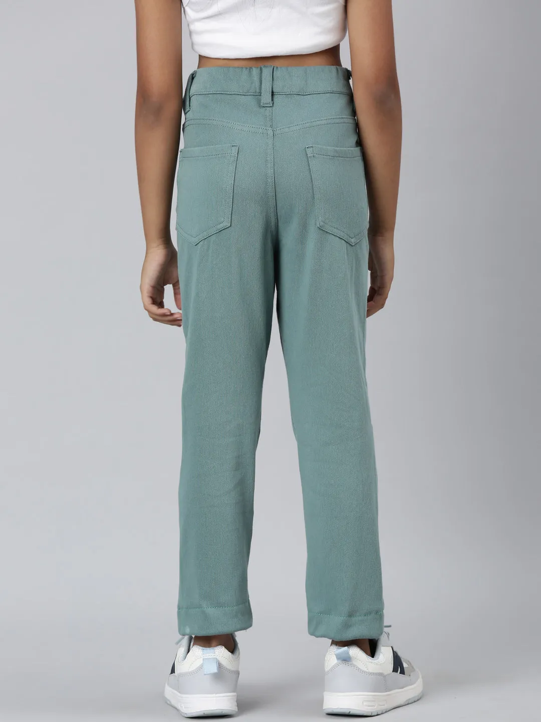Teal Cotton Poly Stretch Super Stretch Jeggings