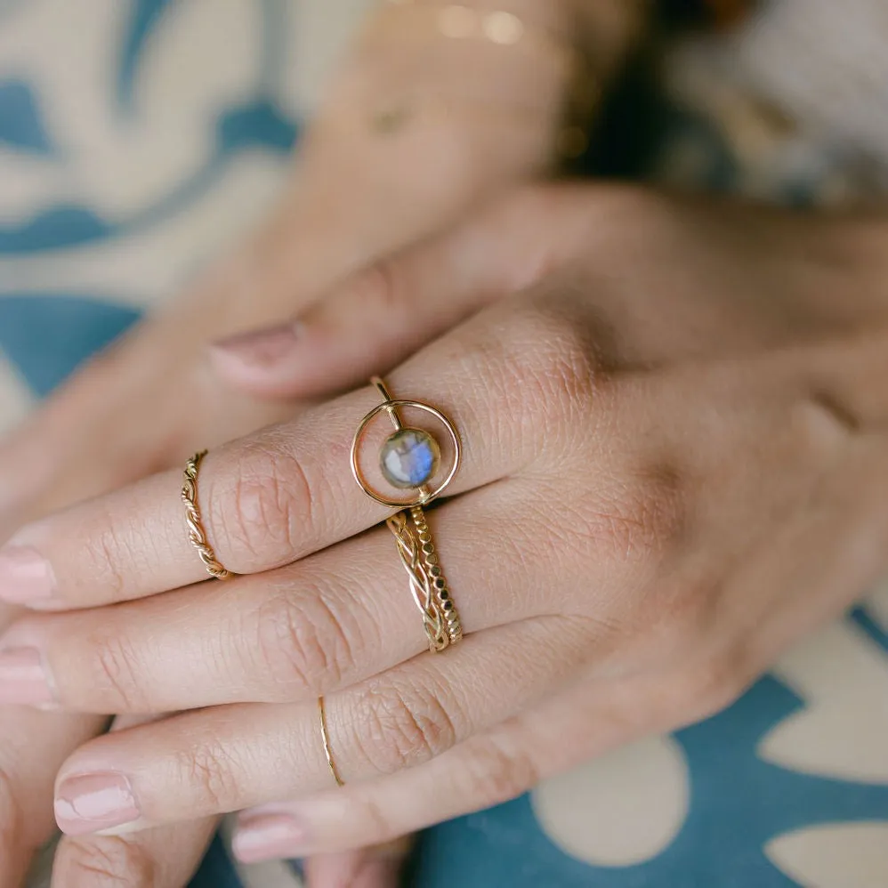 Thin Flat Beaded Ring