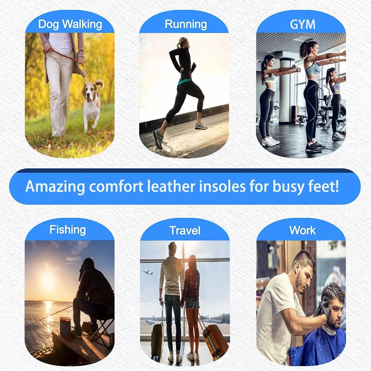 Thin Leather Insoles for Men Nonslip Shoe Pads with Activated Carbon for Odor Eatering and Sweat Absorbing Black Leather Inserts for Boots and Dress Shoes (3 Pairs/Mens US 8-8.5)