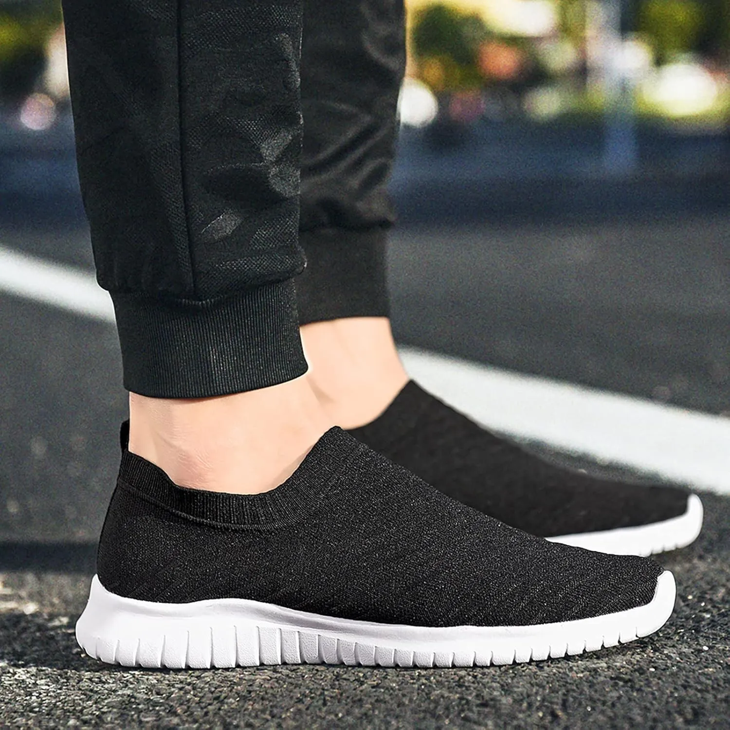 TIOSEBON Men's Slip On Walking Shoes Knit Mesh Tennis Sneaker
