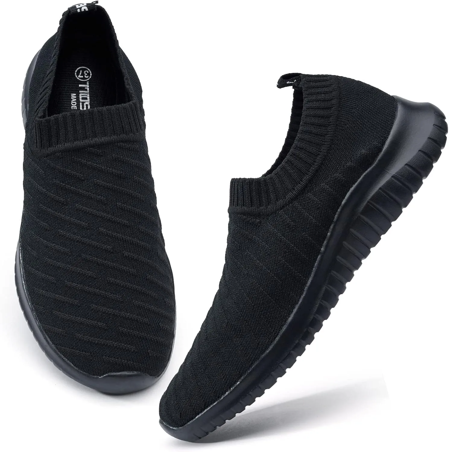 TIOSEBON Men's Slip On Walking Shoes Knit Mesh Tennis Sneaker
