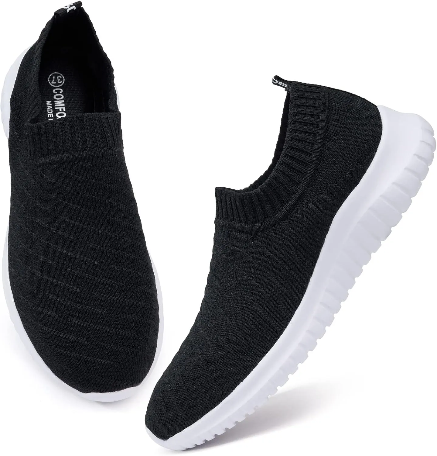 TIOSEBON Men's Slip On Walking Shoes Knit Mesh Tennis Sneaker