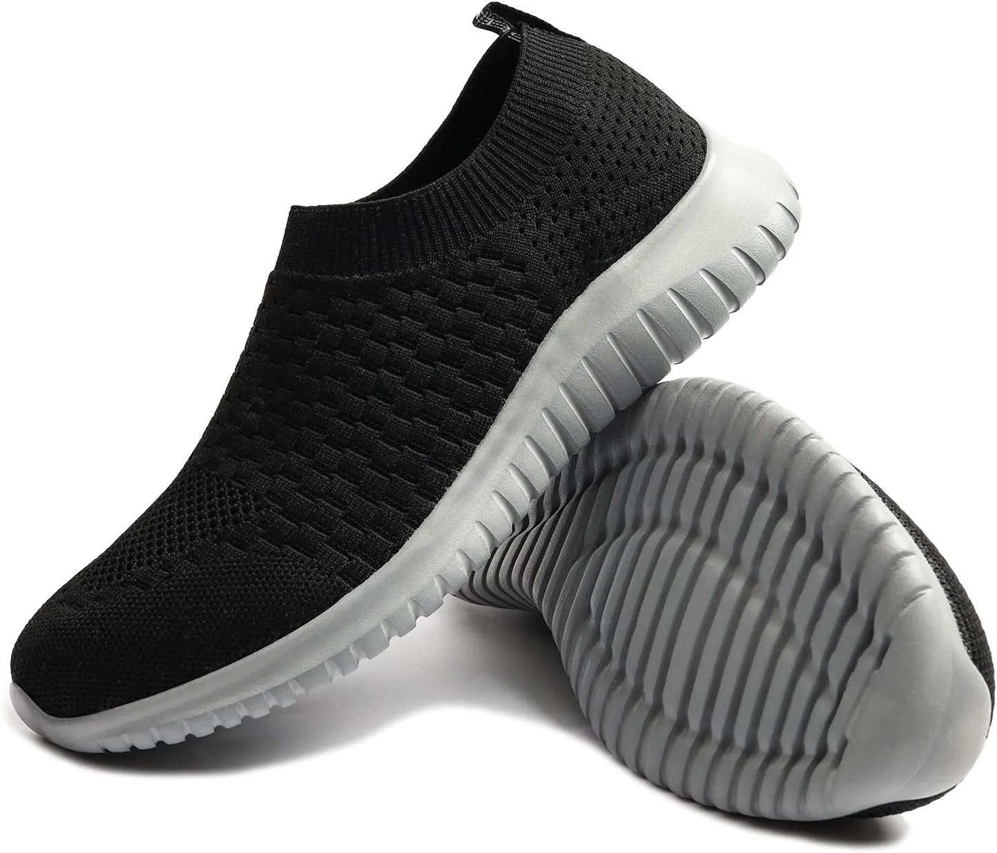 TIOSEBON Men's Slip On Walking Shoes Knit Mesh Tennis Sneaker