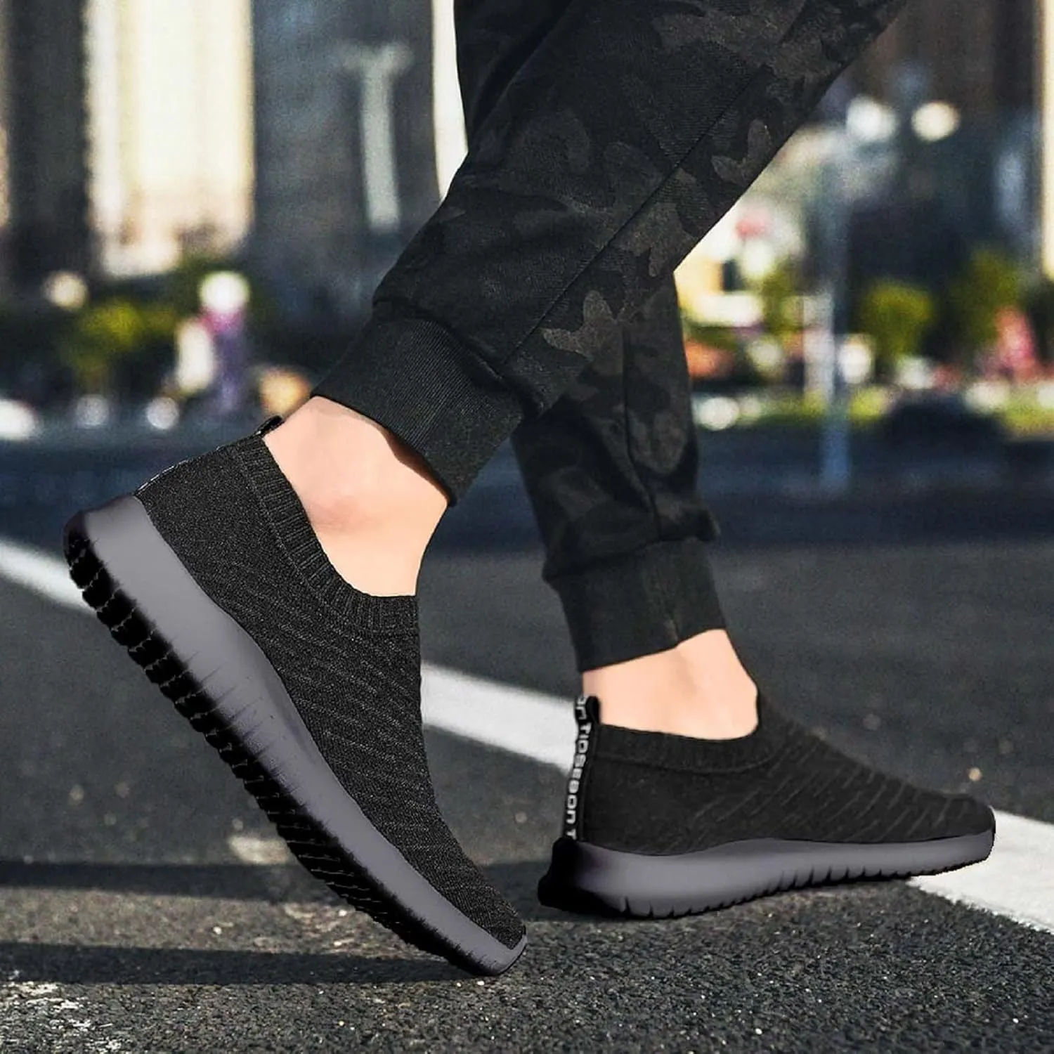 TIOSEBON Men's Slip On Walking Shoes Knit Mesh Tennis Sneaker
