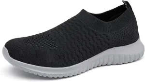 TIOSEBON Men's Slip On Walking Shoes Knit Mesh Tennis Sneaker