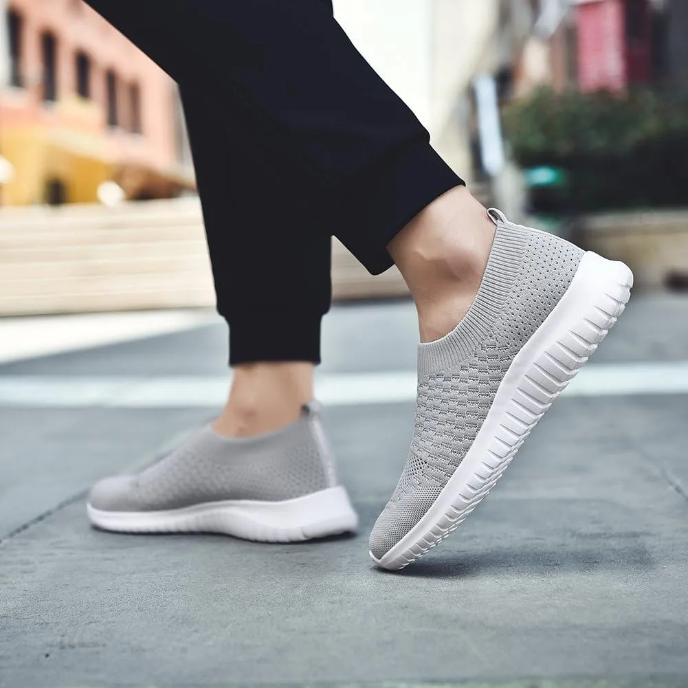TIOSEBON Men's Slip On Walking Shoes Knit Mesh Tennis Sneaker