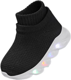 Toddler Light Up Shoes Little Kids Led Sneaker Breathable First Walking Athletic Casual Mesh Boys Girls Shoe