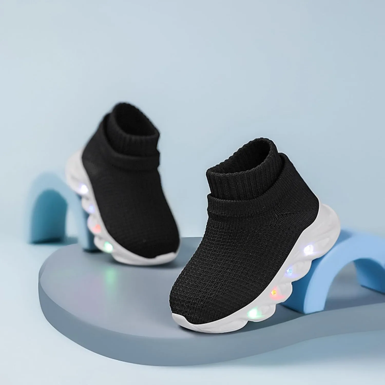 Toddler Light Up Shoes Little Kids Led Sneaker Breathable First Walking Athletic Casual Mesh Boys Girls Shoe