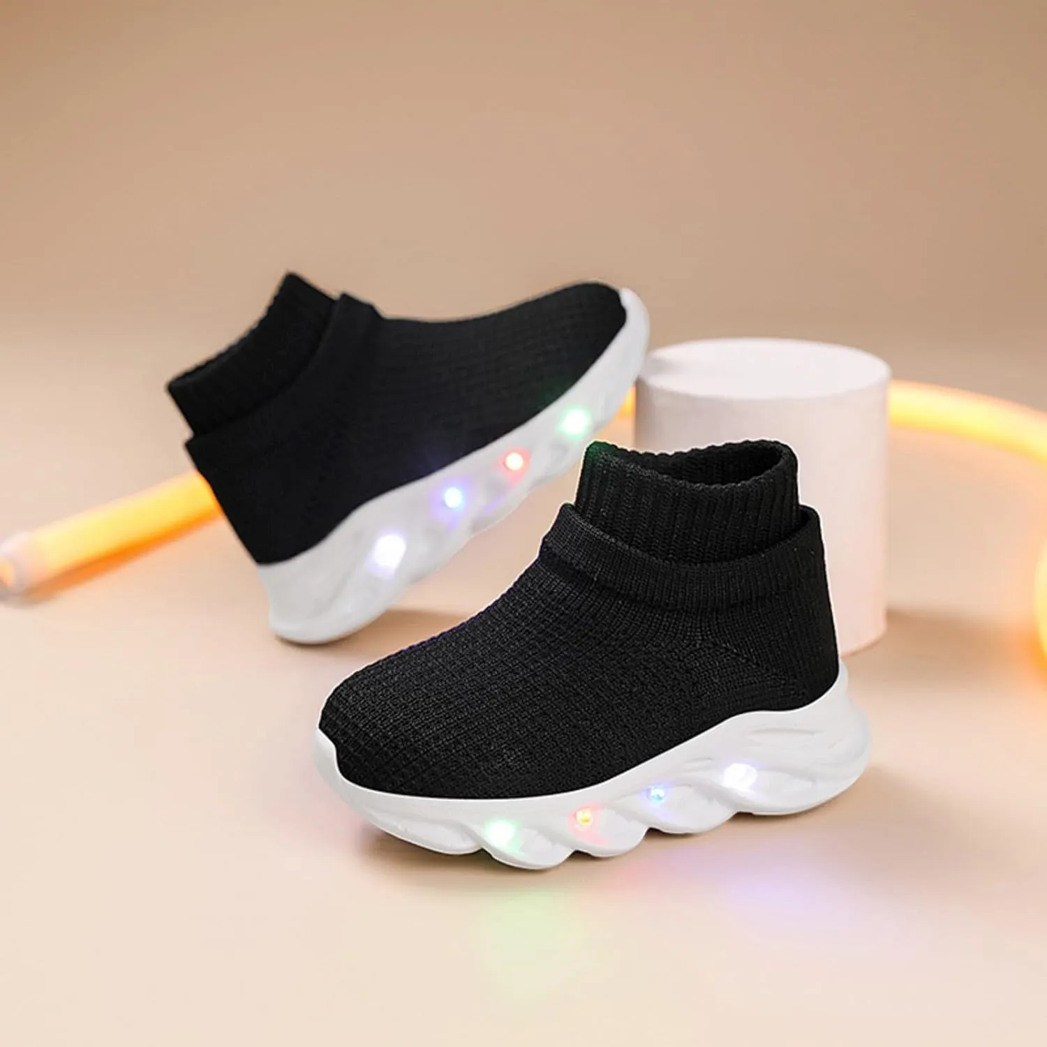 Toddler Light Up Shoes Little Kids Led Sneaker Breathable First Walking Athletic Casual Mesh Boys Girls Shoe