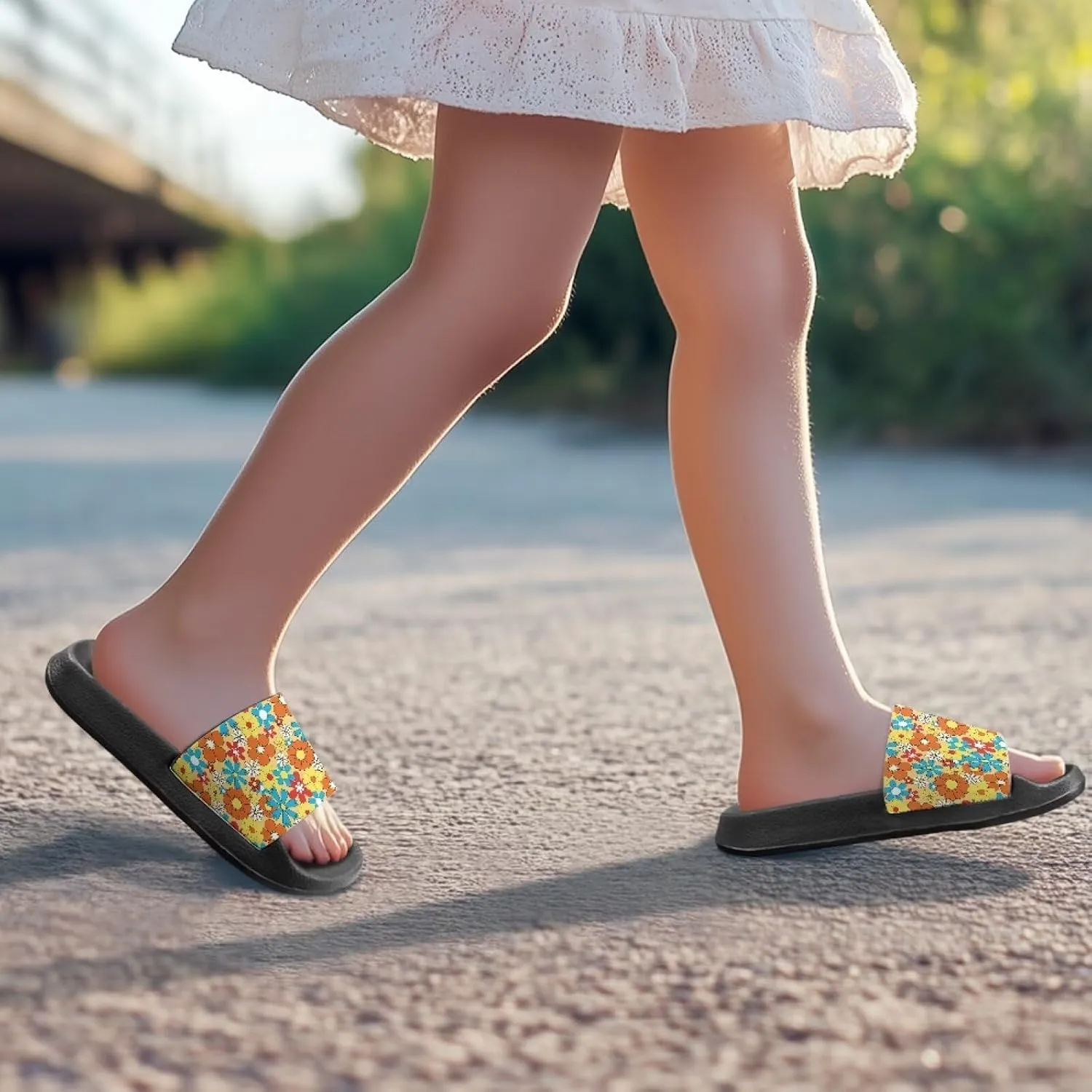 Toddler Sandals Comfy Sport Slides Non-slip Beach Slides Garden Slip On Shoes Water Friendly Bath Slippers