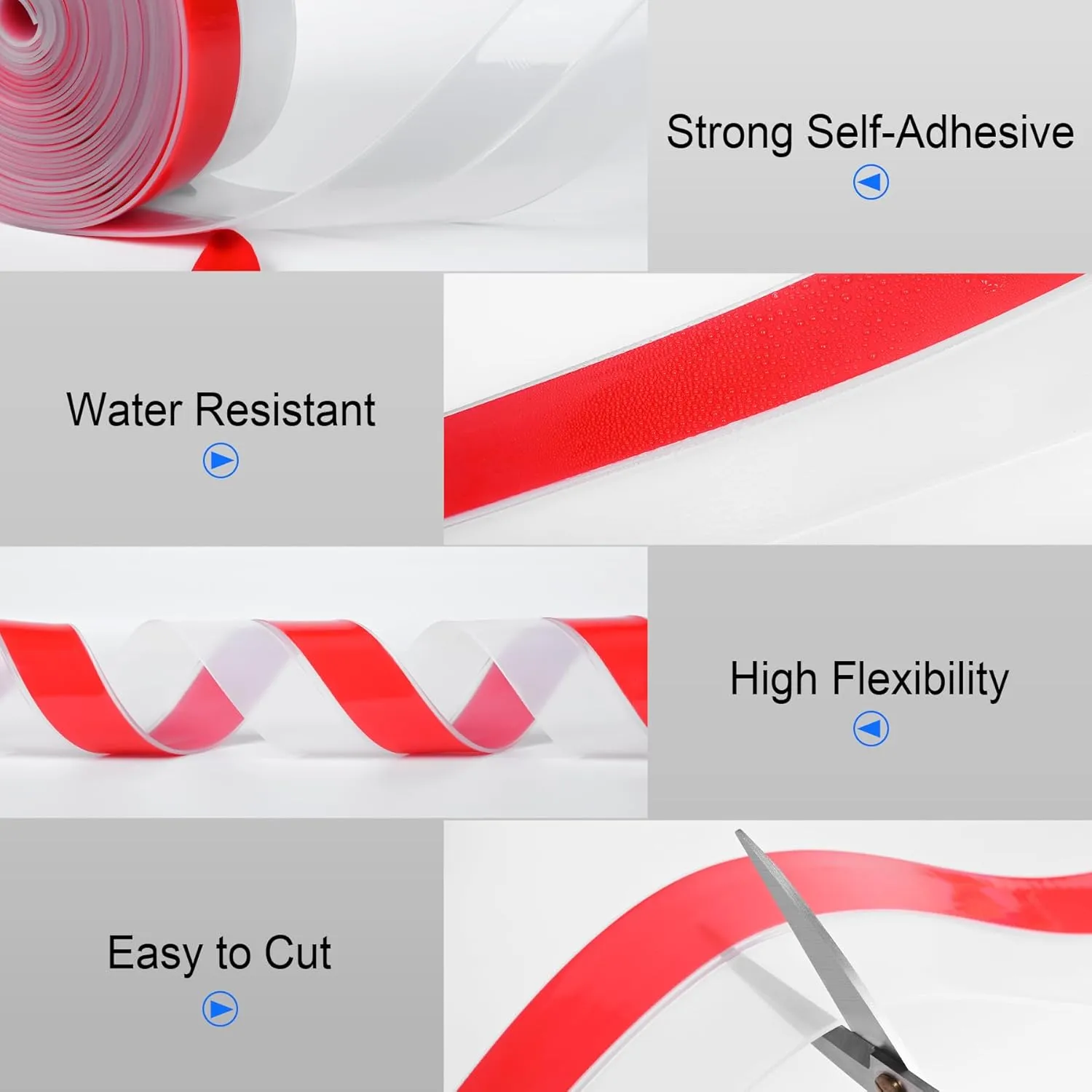 ToLanbbt Weather Stripping Silicone Door Seal Strip 2 in x 20 ft Door Draft Stopper Self Adhesive Door Draft Tape, Side & Bottom Gaps Insulation Strip for Glass Shower Door Sliding Door Window, Clear