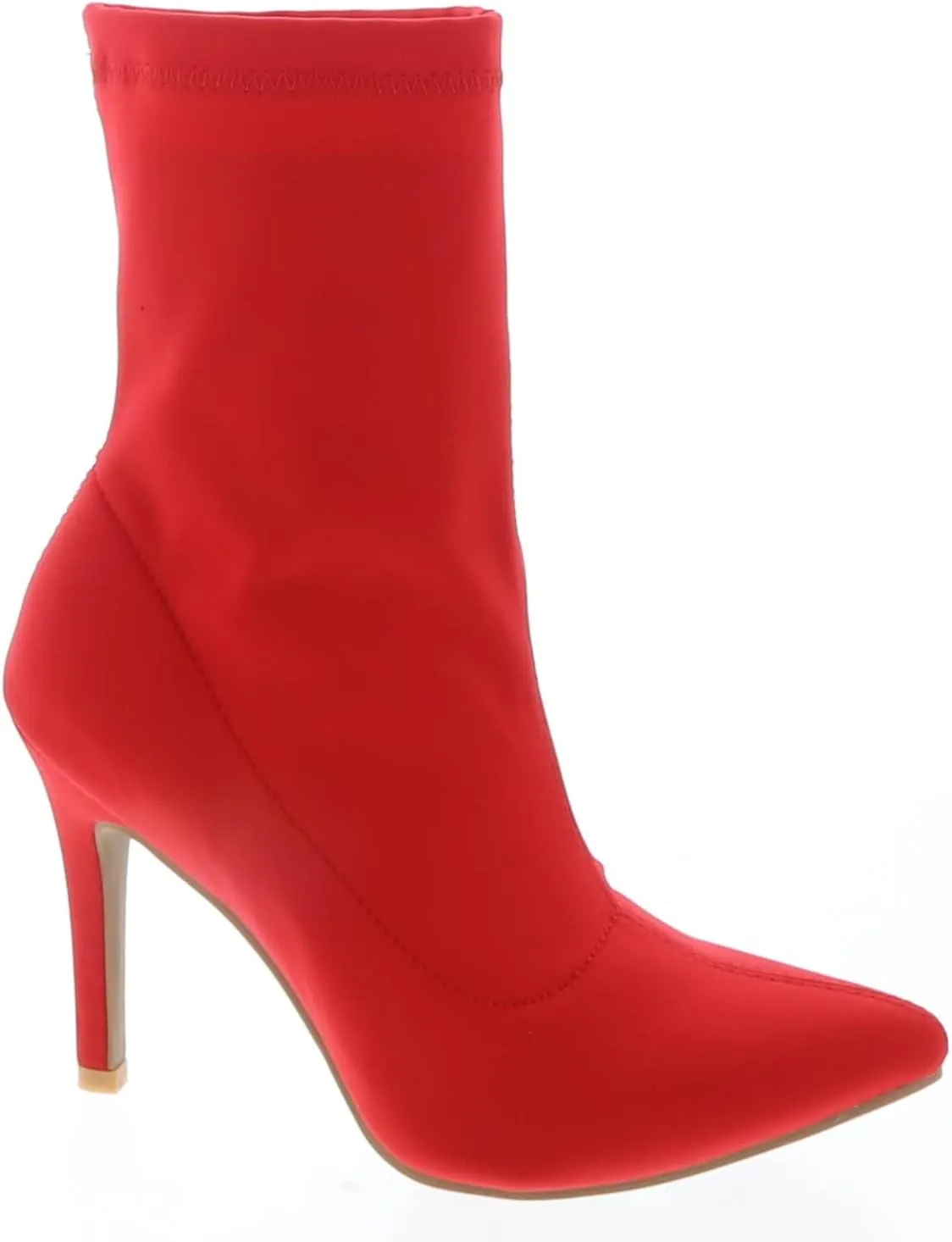 TOP Moda Women's Sexy Pointed Toe Ankle Boots Stiletto Heels Stretch Booties