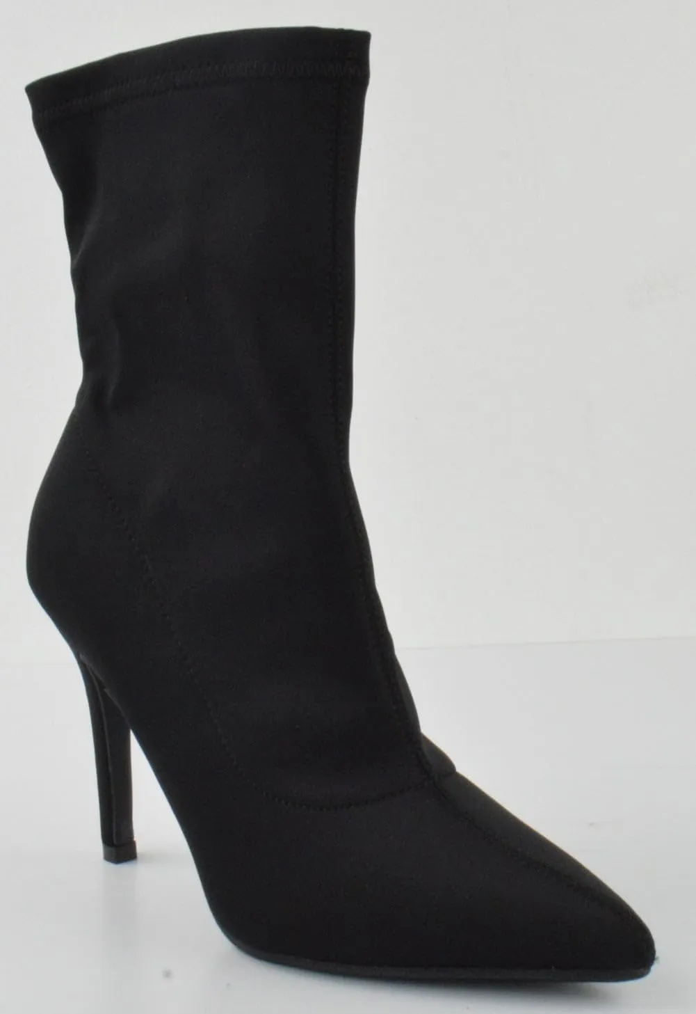 TOP Moda Women's Sexy Pointed Toe Ankle Boots Stiletto Heels Stretch Booties