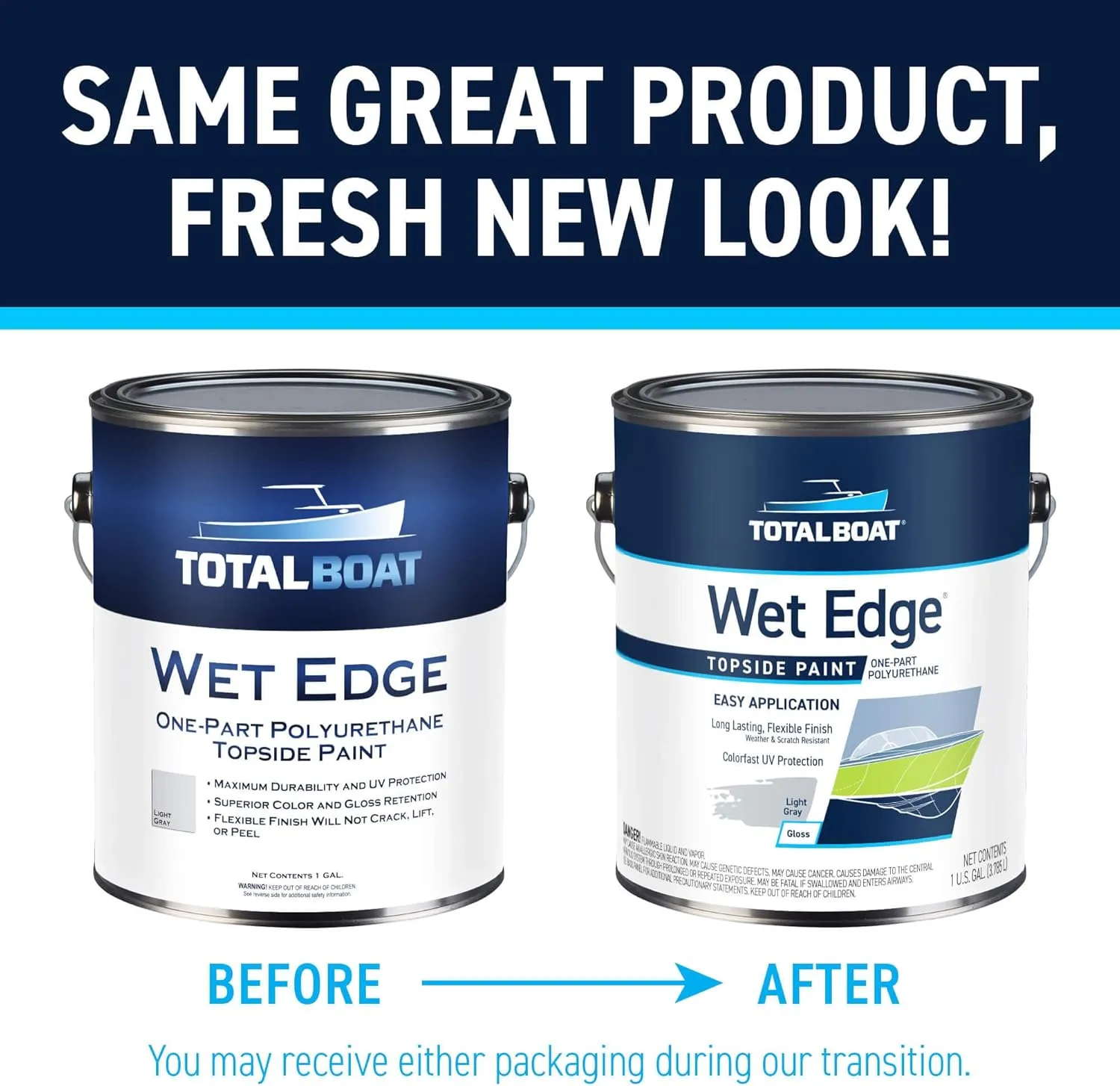 TotalBoat Wet Edge Marine Topside Paint for Boats, Fiberglass, and Wood (Sea Foam, 1 Quarts (Pack of 1))