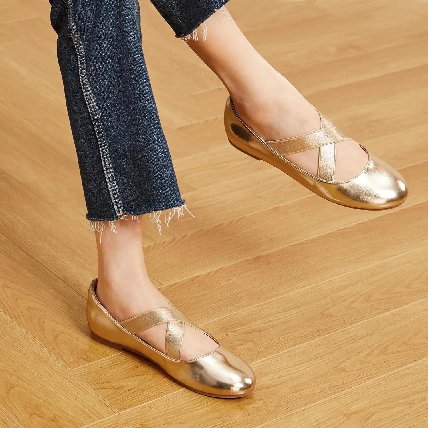 Trary Black Ballet Flats - Ankle Strap Mary Jane Shoes, Wide Width Women's Flats for Dressy Occasions