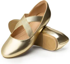 Trary Black Ballet Flats - Ankle Strap Mary Jane Shoes, Wide Width Women's Flats for Dressy Occasions
