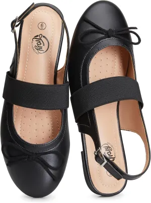 Trary Mary Jane Ballet Flats, Black Flats for Women, Ankle Strap Dressy Comfortable Flats