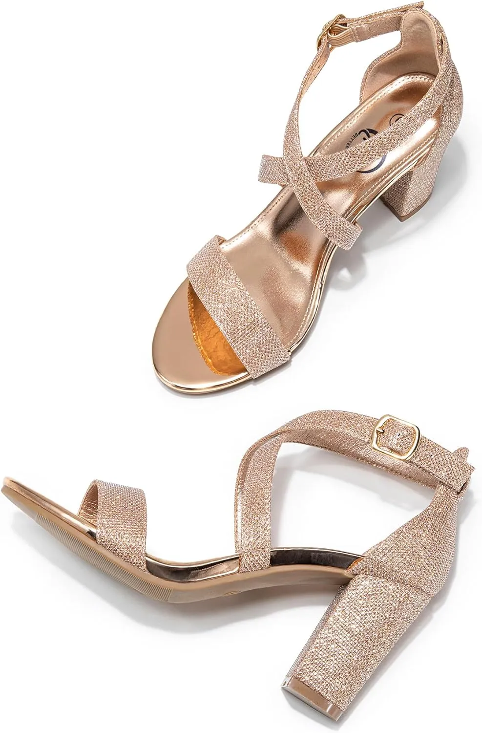 Trary Women's Sandal, White, Block Heel, Ankle Strap, Size 5-11.5, Formal Occasion Attendees