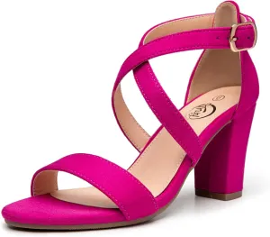 Trary Women's Sandal, White, Block Heel, Ankle Strap, Size 5-11.5, Formal Occasion Attendees