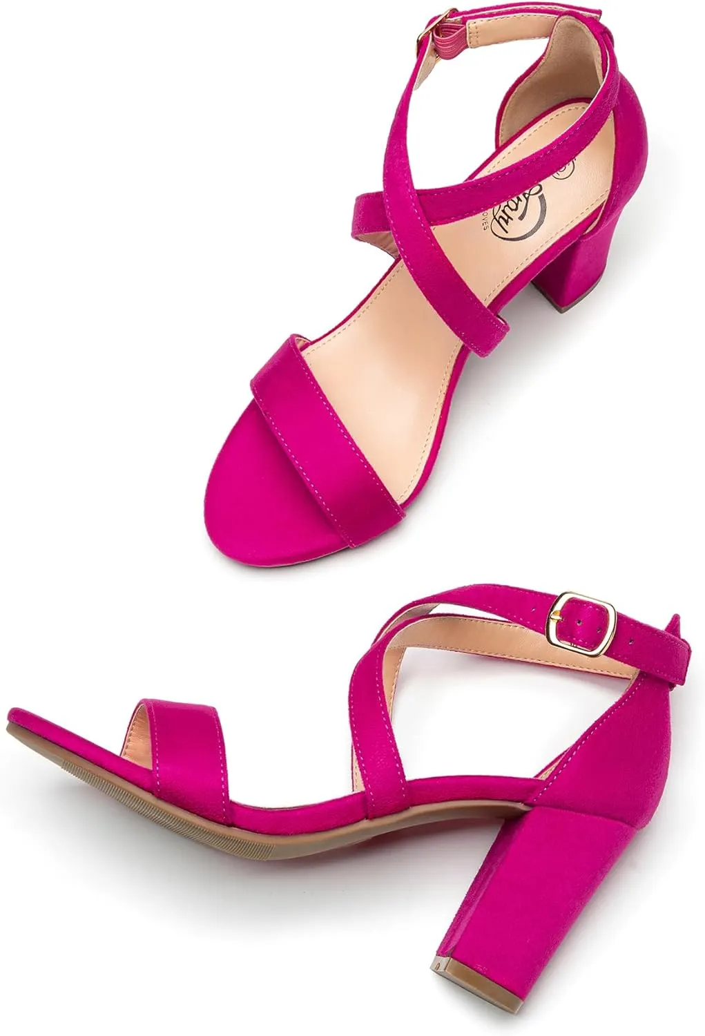 Trary Women's Sandal, White, Block Heel, Ankle Strap, Size 5-11.5, Formal Occasion Attendees