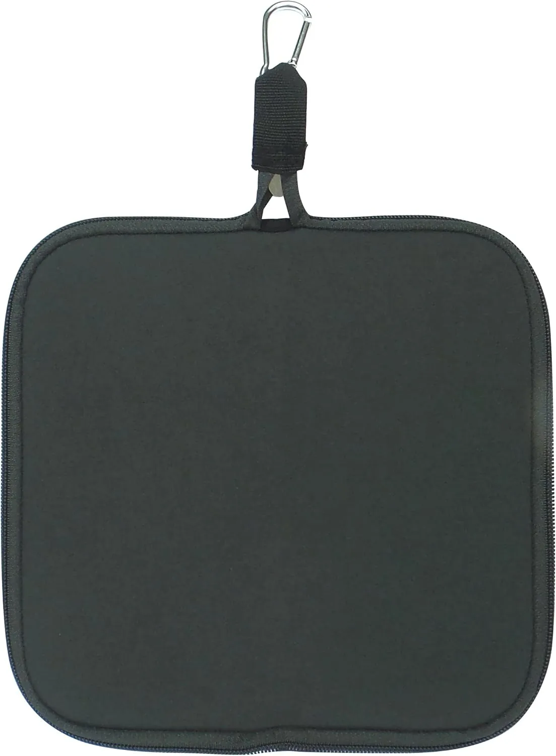 Travel Mouse Case Electronics Organizer Bag | Laptop Cord Cable Accessory Pouch with Extra Rolled Up Travel Mouse Pad | Neoprene Pouch Also Unzips Flat Into Mouse Pad (Black)