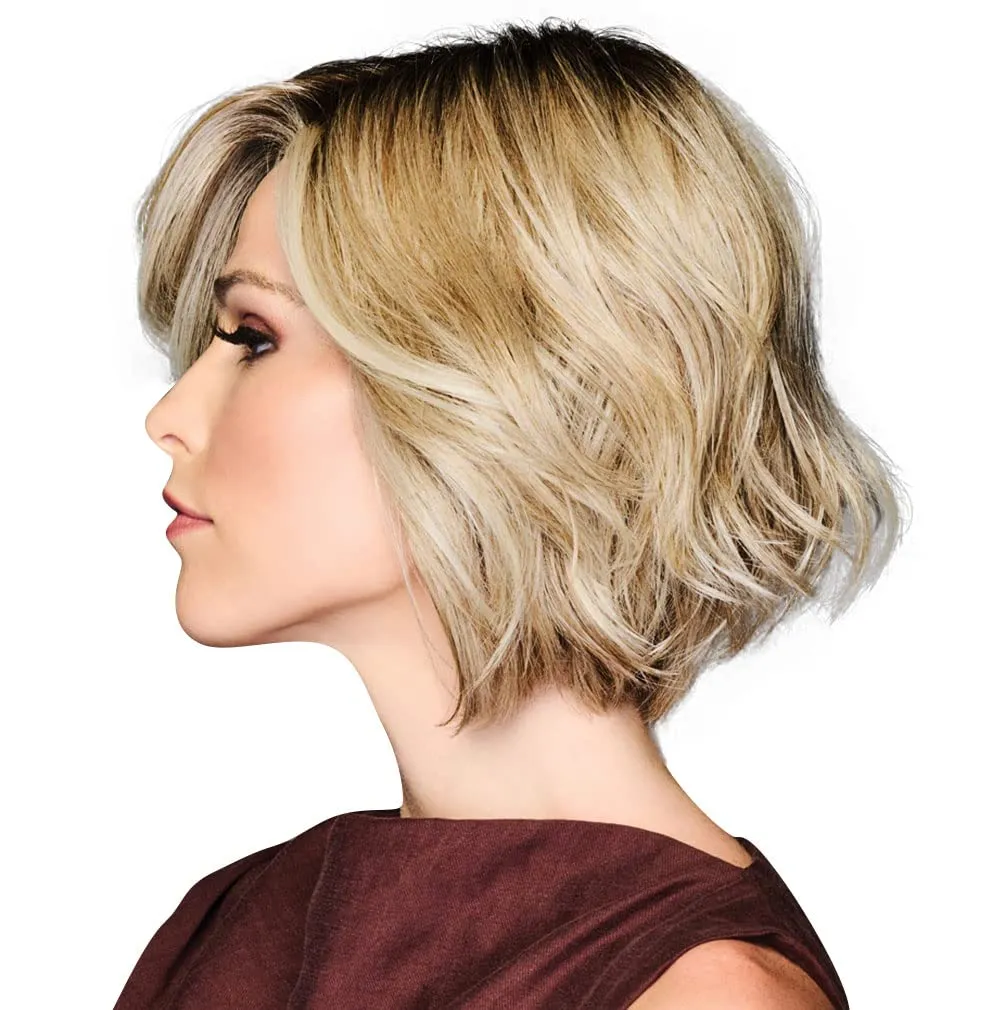 TREND ALERT Chin-Length Full Volume Bob Boy Cut Wig, Designer Series by Hairuwear, Average Cap Size, GF17-23SS Iced Latte Macchiato