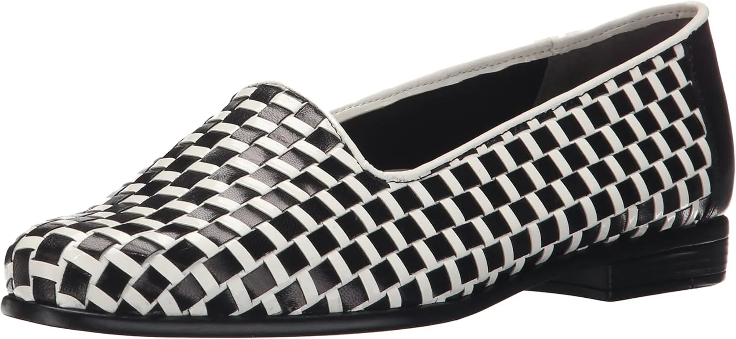 Trotters Women's Liz Ballet Flat, Black/White, 10.5 N US