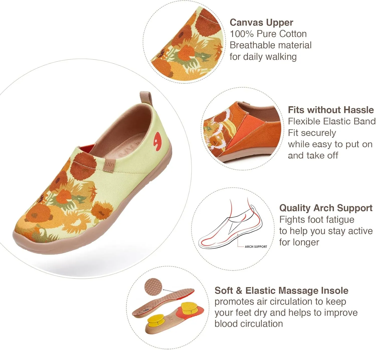 UIN x National Gallery Collaboration Slip On Art Travel Shoes