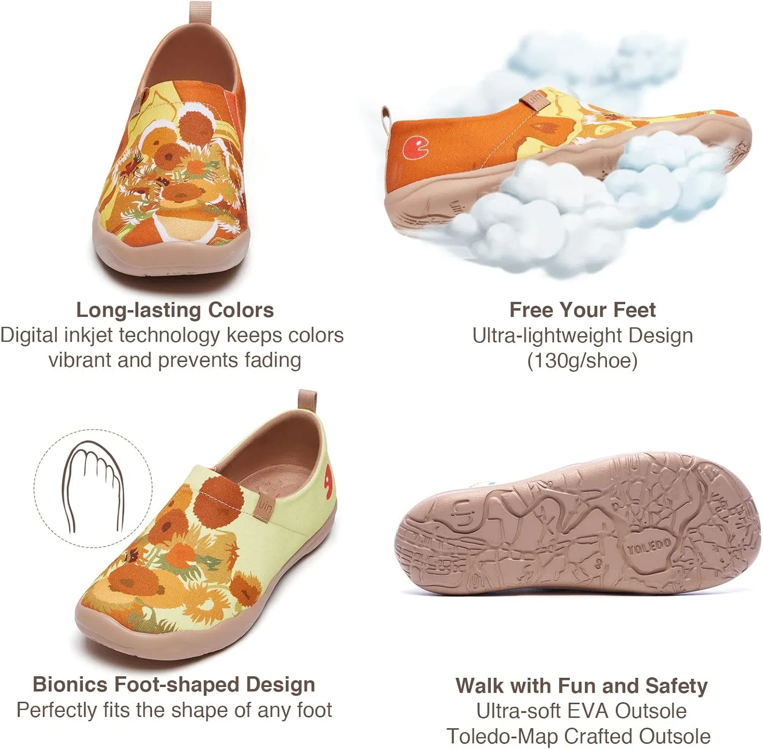 UIN x National Gallery Collaboration Slip On Art Travel Shoes