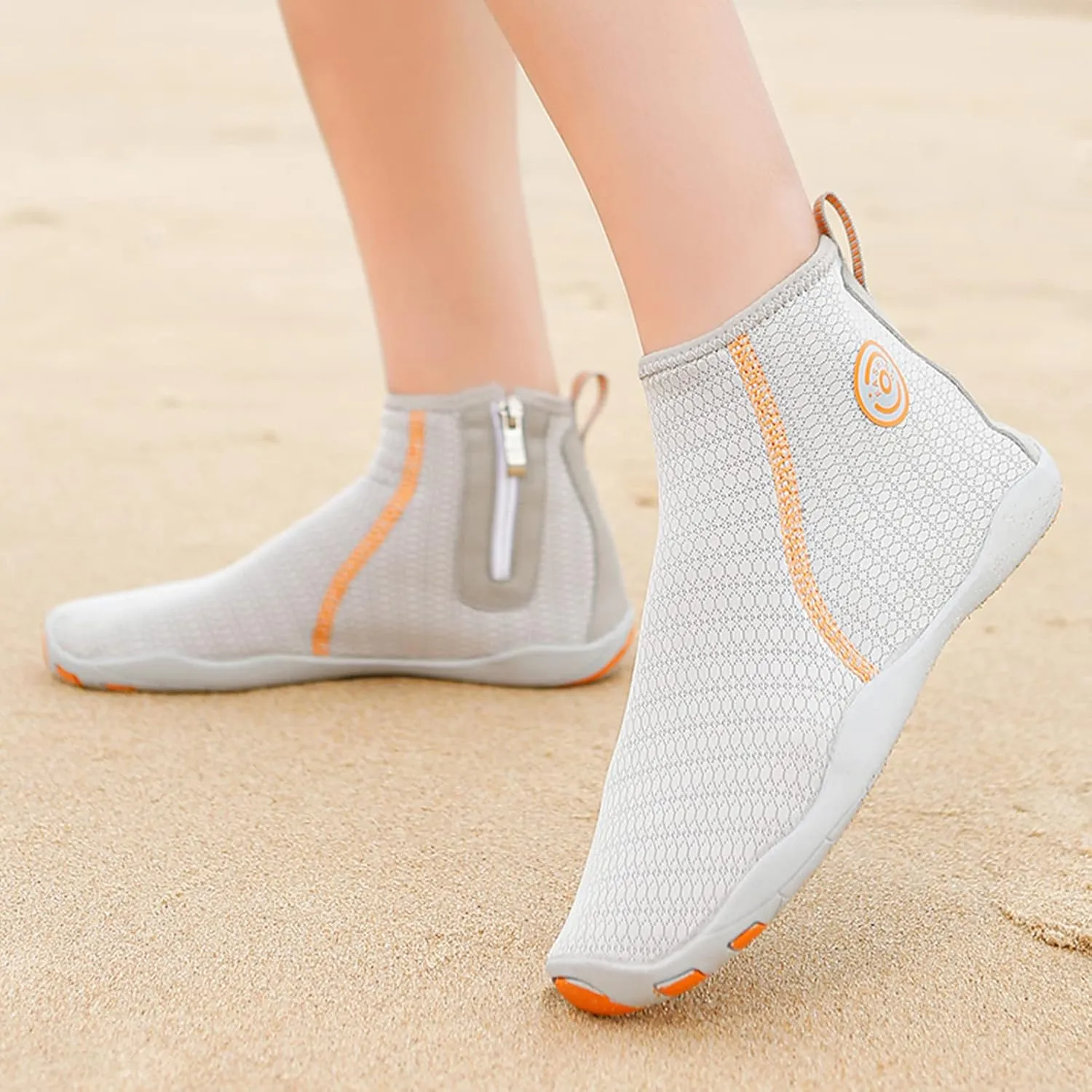 UMANPOO Women Water Shoes Men Barefoot Slip on Sneakers Swim Aqua Beach Running Walking Hiking Cycling Non Slip High Top