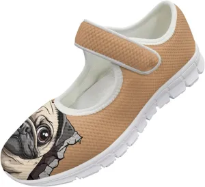 UNICEU Women's Mesh Flat Shoes Casual Low Top Mary Jane Shoes Dressy Shoes Anti Slip Breathable Athletic Shoes Comfortable Footwear