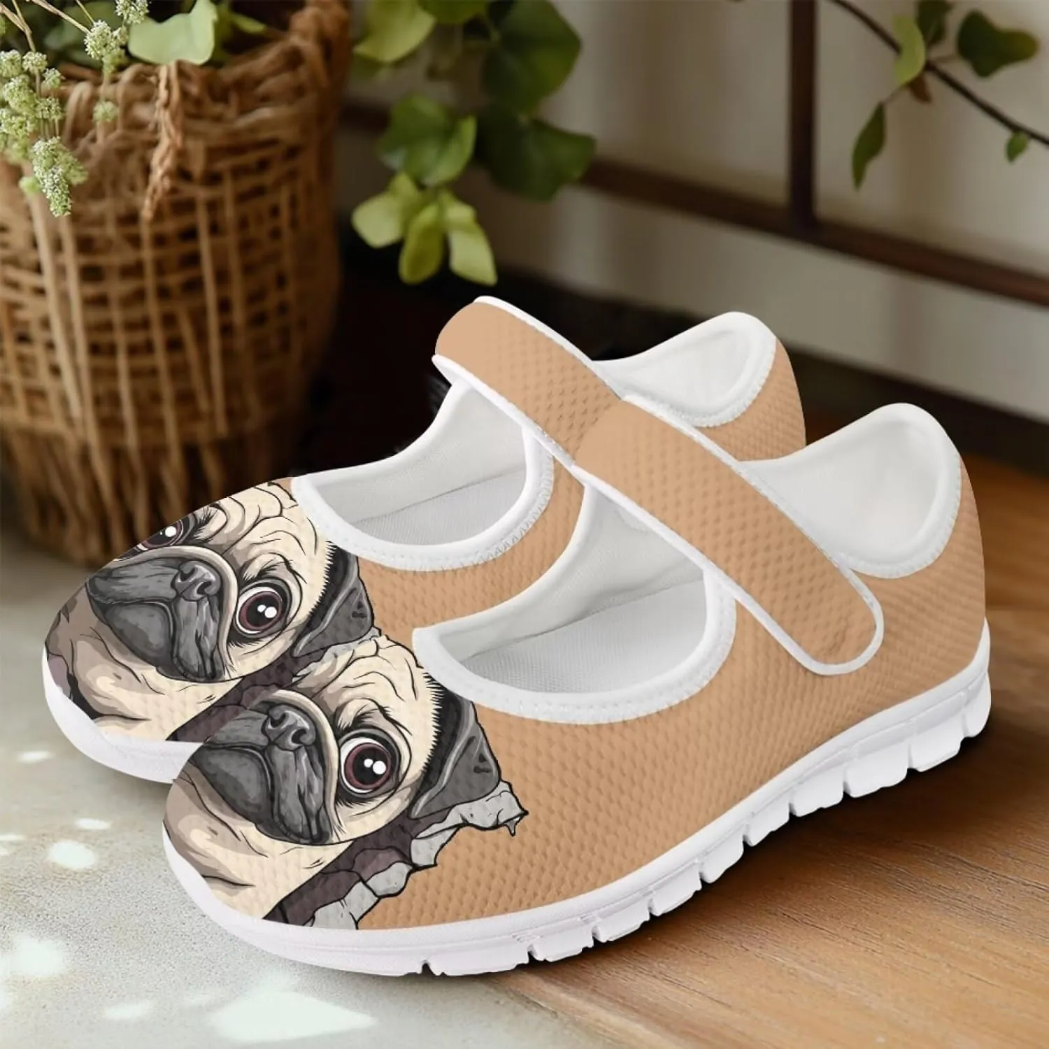 UNICEU Women's Mesh Flat Shoes Casual Low Top Mary Jane Shoes Dressy Shoes Anti Slip Breathable Athletic Shoes Comfortable Footwear