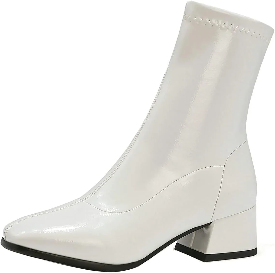 UniqueStride Suede Flat Ankle Boots for Women Pointed Toe Stretch Low Heel Slip On booties